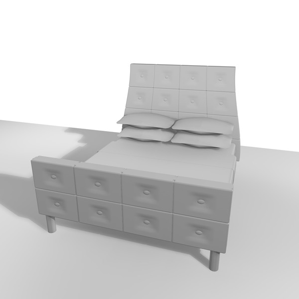 3d 3ds double bed - DOUBLE BED 6 by Carrara1